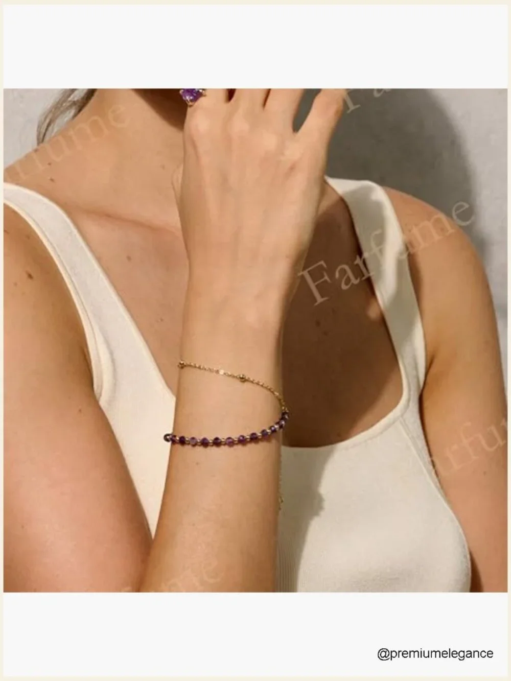 4mm Natural Stone Beaded Bracelets Handmade Crystal Link Bracelet